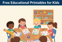Educational Printables for Kids Kids using educational printables like alphabet tracing, number tracing, and simple math puzzles